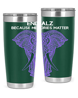 Purple Elephant Alzheimer Awareness 211#- alzheimers- Tumbler