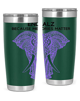 Purple Elephant Alzheimer Awareness 212#- alzheimers- Tumbler