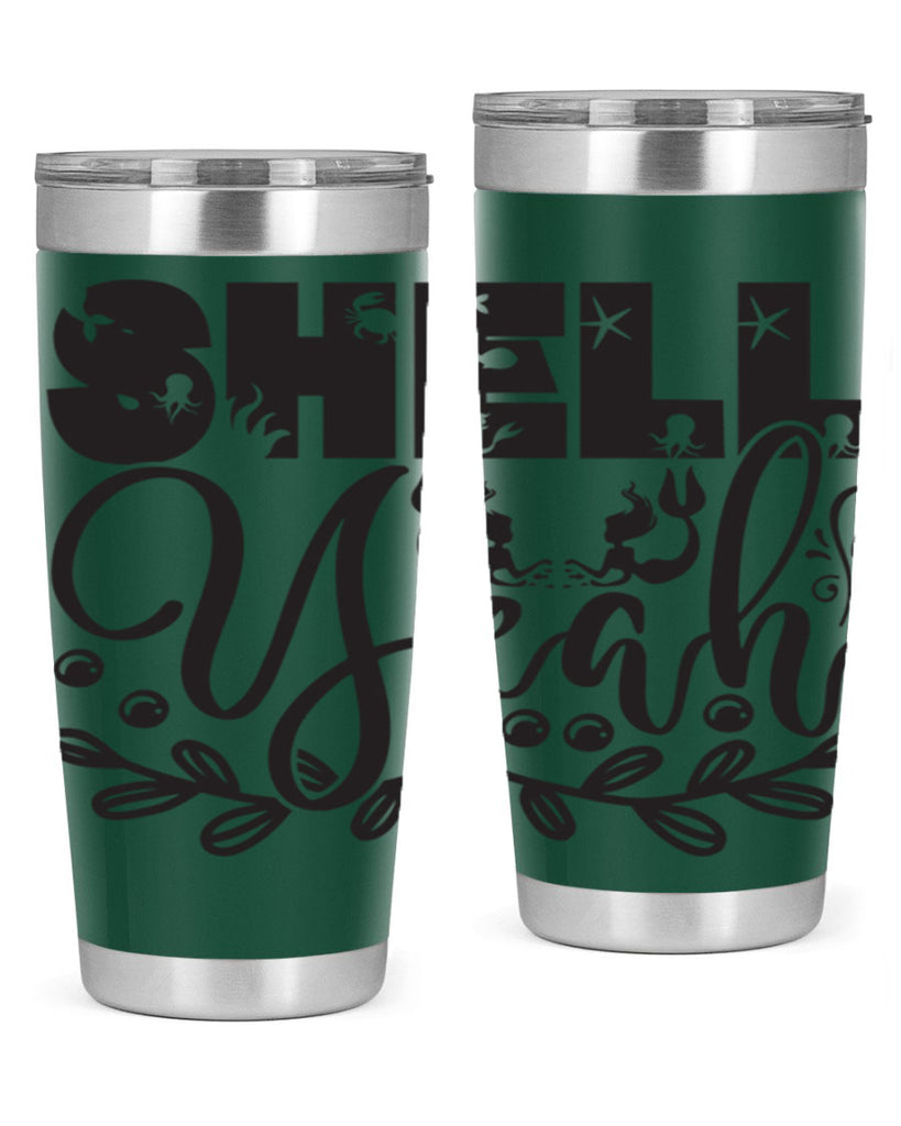 Shell yeah 595#- mermaid- Tumbler