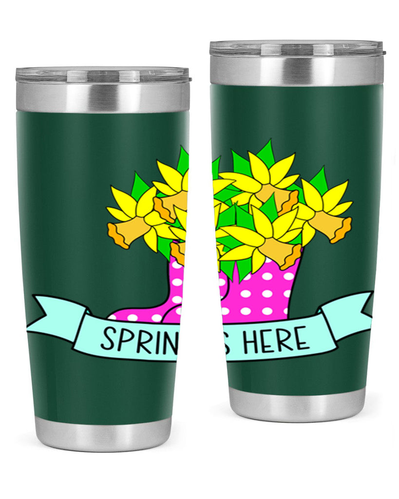 Spring is here daffodil rainboots442#- spring- Tumbler