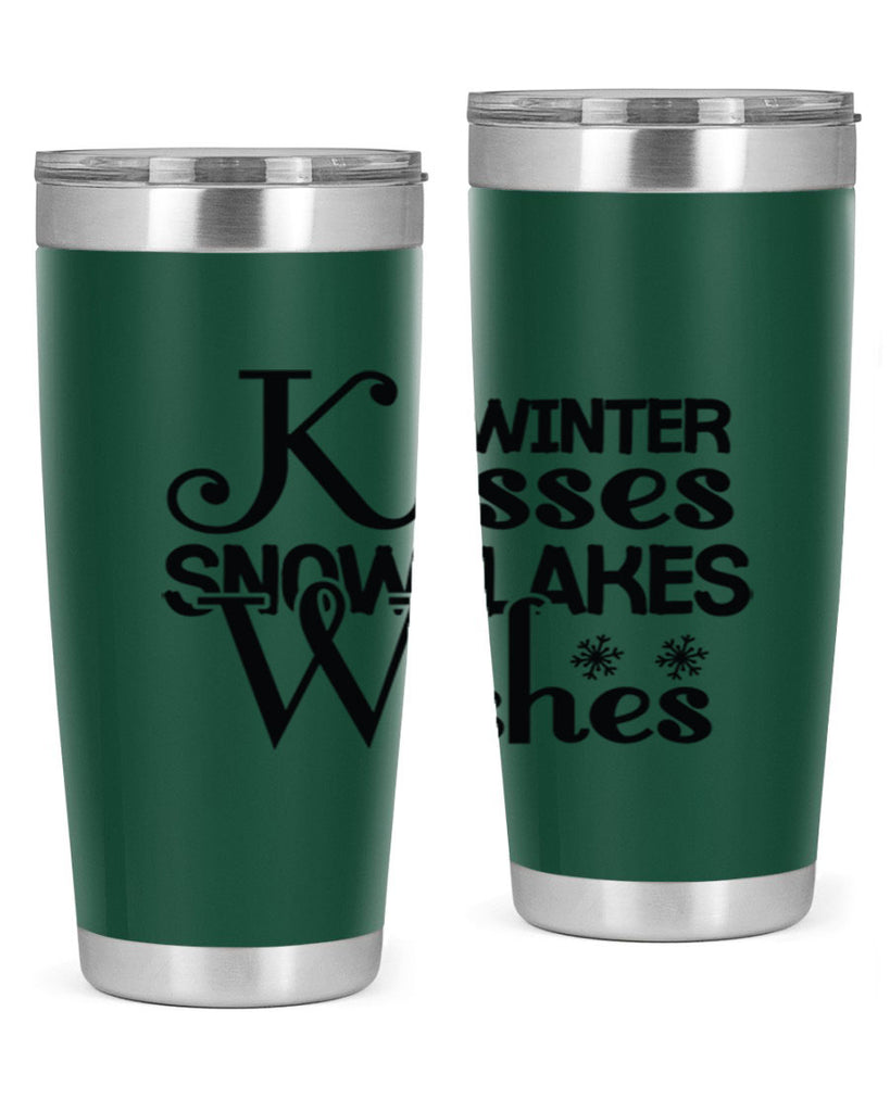 Winter Kisses Snowflakes Wishes 521#- winter- Tumbler