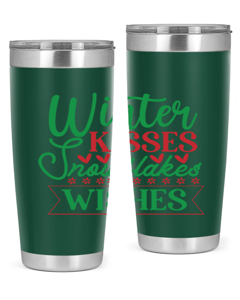 Winter Kisses Snowflakes Wishes 522#- winter- Tumbler