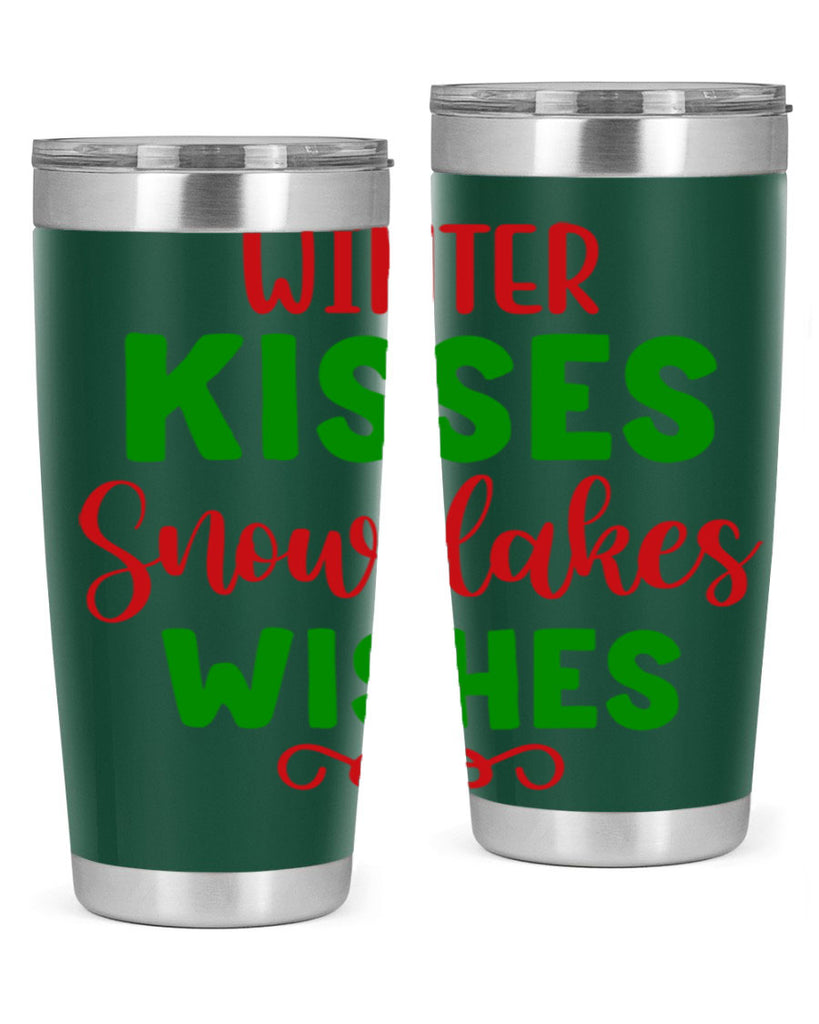 Winter Kisses Snowflakes Wishes 523#- winter- Tumbler