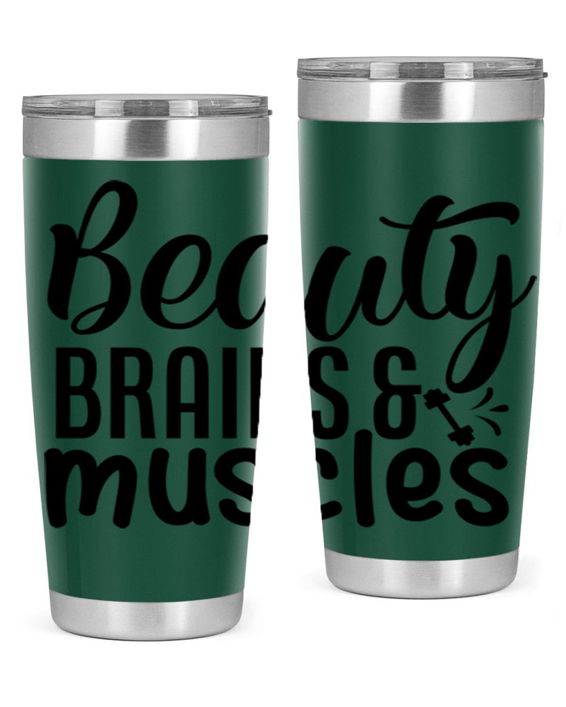 beauty brains muscles 51#- gym- Tumbler