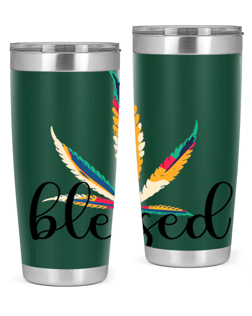 blessed colorful 19#- marijuana- Tumbler