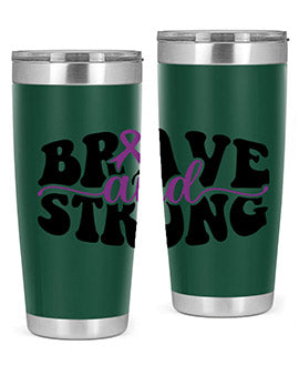 brave and strong 129#- alzheimers- Tumbler