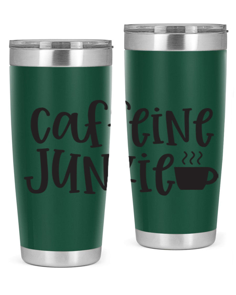 caffeine junkie 412#- mom- Tumbler