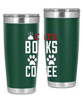 cats books and coffee Style 38#- cat- Tumbler
