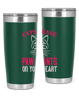 cats leave paw prints on your heart Style 39#- cat- Tumbler