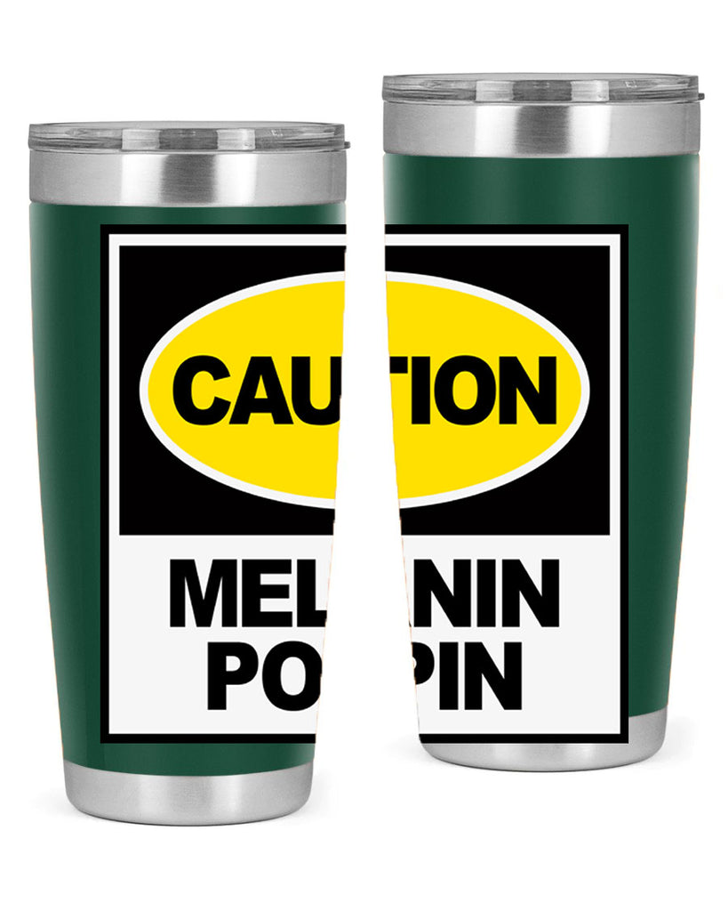 caution melanin poppin 188#- black words phrases- Cotton Tank