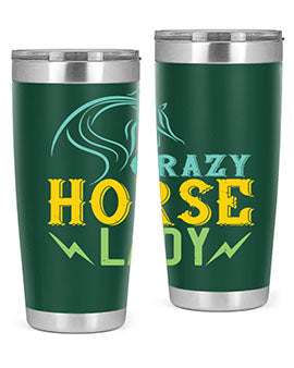 crazy horse lady Style 10#- horse- Tumbler