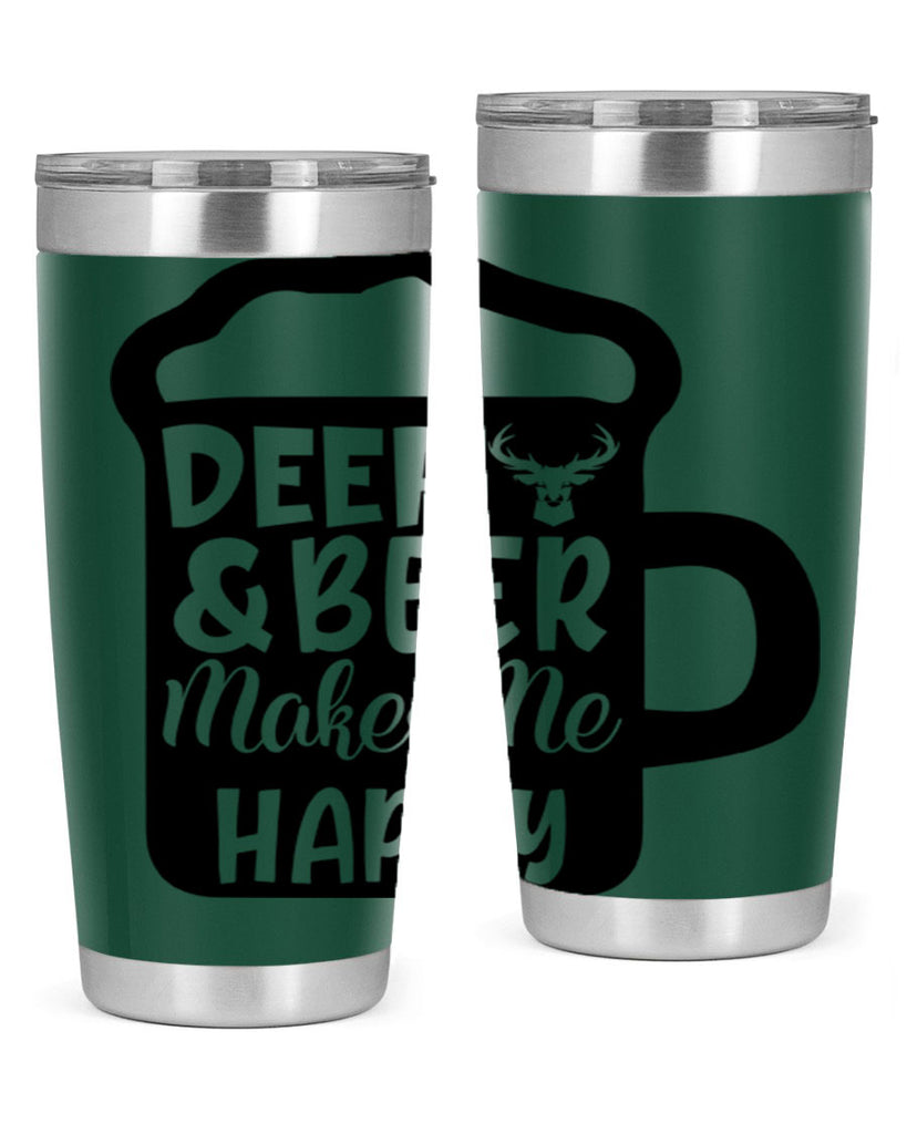 deer and beer makes me happy 17#- hunting- Tumbler