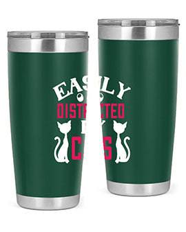 easily distracted by cats Style 46#- cat- Tumbler