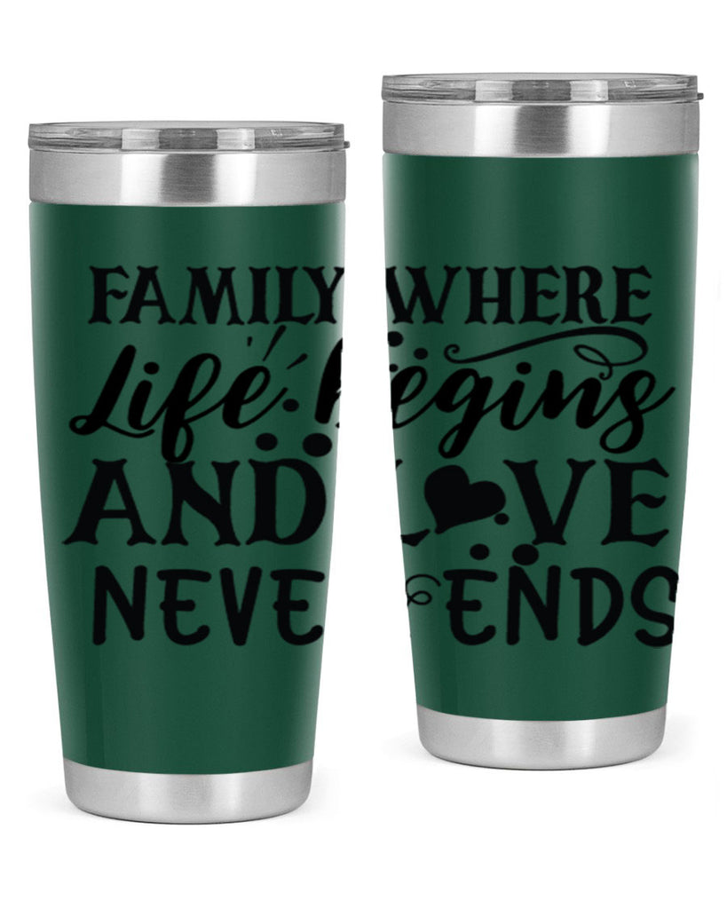 family where life begins and love never ends 33#- family- Tumbler