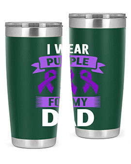 i wear purple for dad 169#- alzheimers- Tumbler