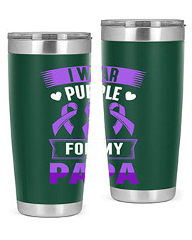 i wear purple for papa 174#- alzheimers- Tumbler