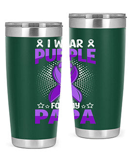 i wear purple for papa 175#- alzheimers- Tumbler