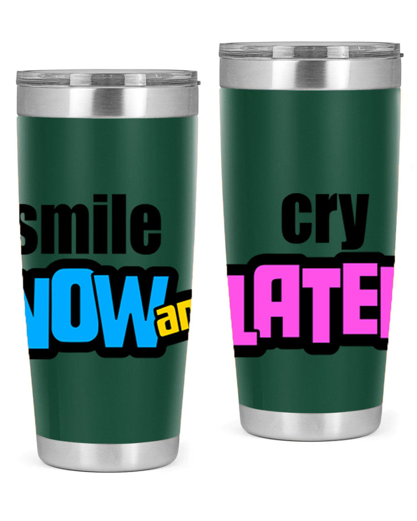 smile now and cry later 31#- black words phrases- Cotton Tank