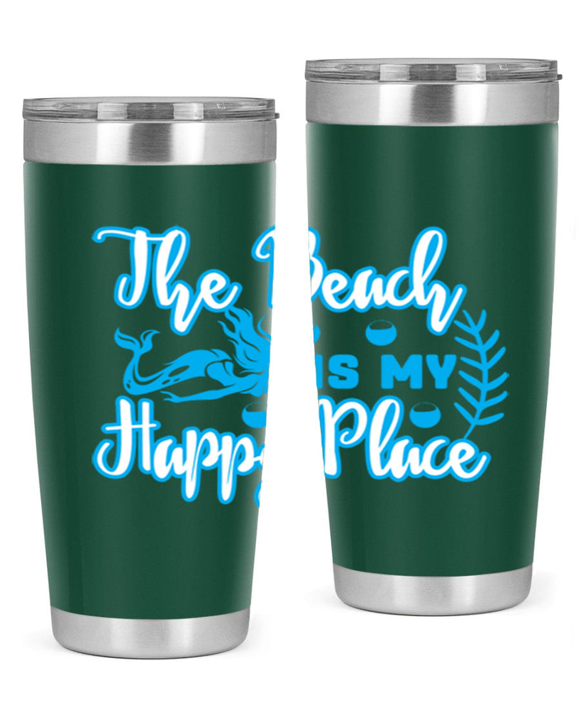 the beach is my happy place 627#- mermaid- Tumbler