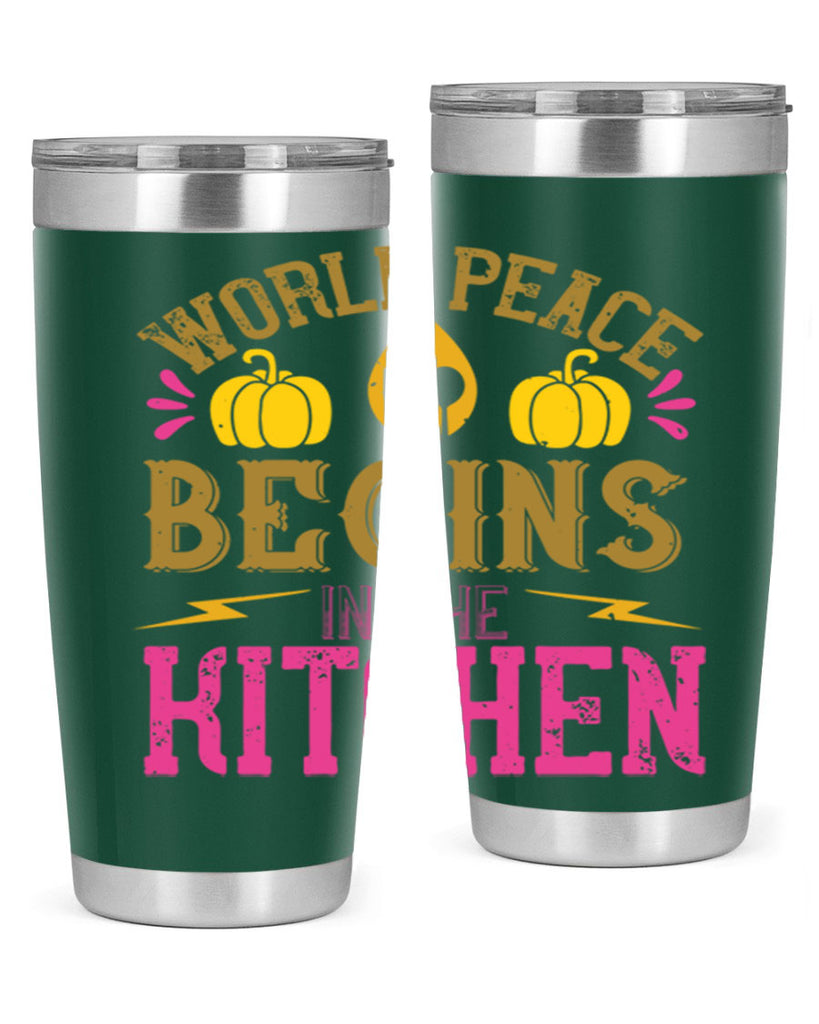 world peace begins in the kitchen 7#- vegan- Tumbler