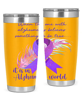 AlzheimerS Awareness Purple Ribbon 17#- alzheimers- Tumbler