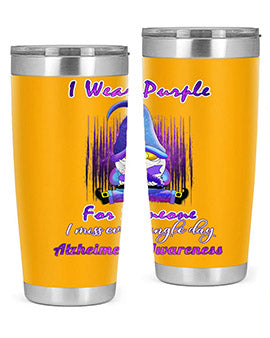 Alzheimers Awareness Products I Wear Purple Ribbon Gnome 22#- alzheimers- Tumbler