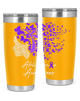 Alzheimers Awareness Shirt Alzheimers Purple Butterflies 23#- alzheimers- Tumbler