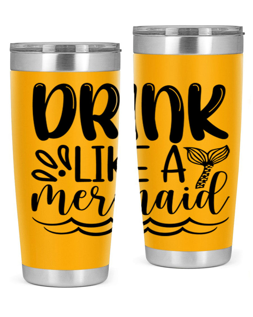 Drink Like A Mermaid 145#- mermaid- Tumbler