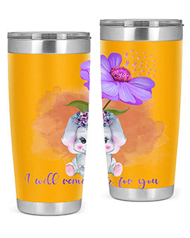 Elephan Sunflower AlzheimerS Awareness 131#- alzheimers- Tumbler