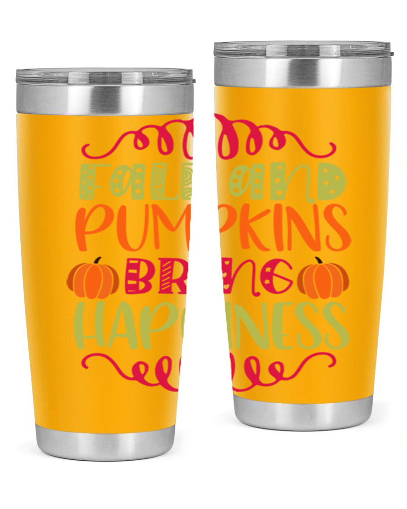 Fall and Pumpkins bring Happiness 86#- fall- Tumbler