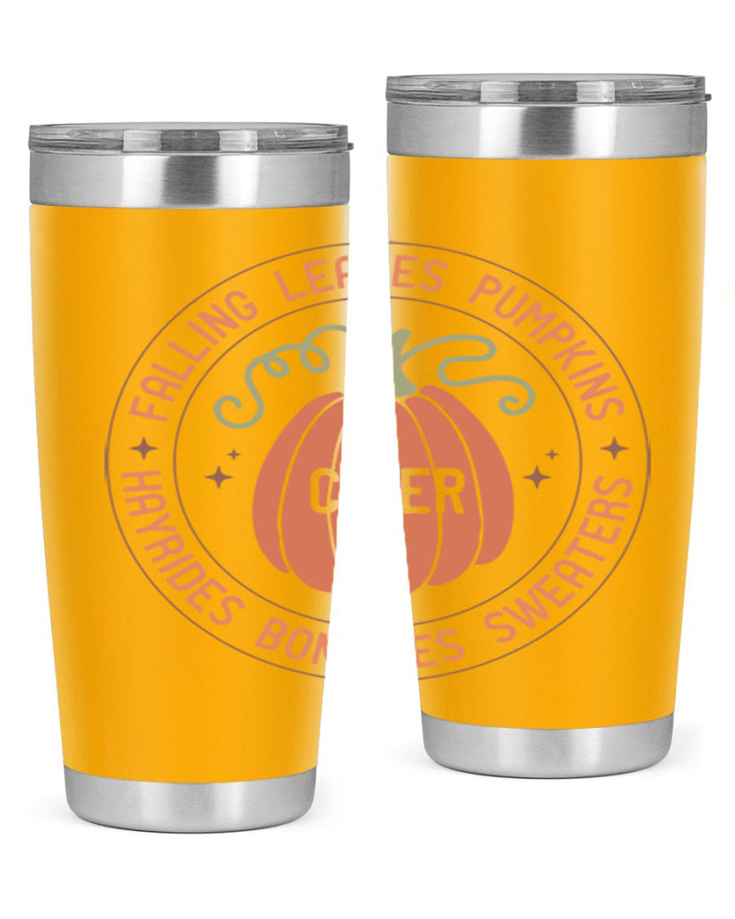 Falling Leaves Pumpkins Cider Hayrides Bonfires Sweaters 168#- fall- Tumbler