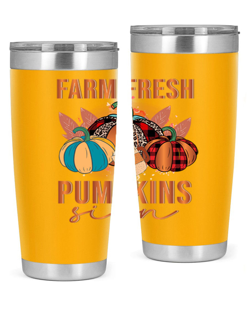 Farm Fresh Pumpkins Sign 175#- fall- Tumbler