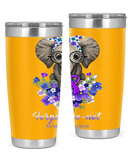 Forget me not Alzheimers Awareness Elephant Flower 150#- alzheimers- Tumbler