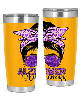 Girl Warrior Alzheimer Awareness 153#- alzheimers- Tumbler