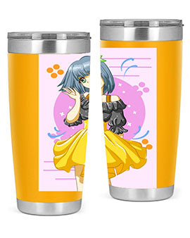 Happy and funny girl with black yellow dress in summer 41#- anime- Tumbler