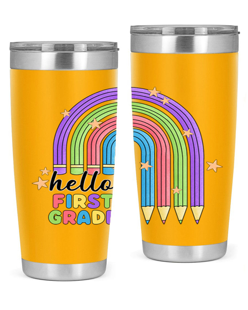 Hello 1st Grade Pencil Rainbow 14#- 1st grade- Tumbler