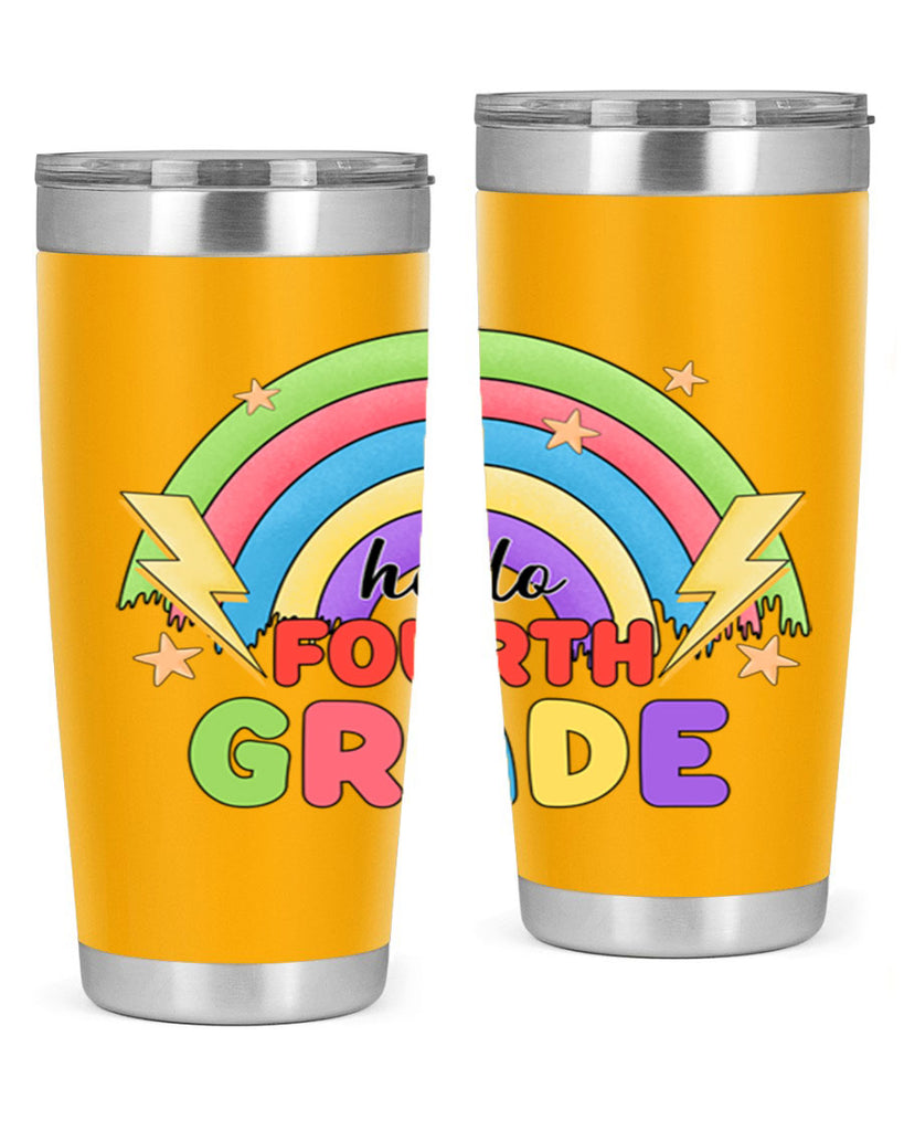 Hello 4th Grade Rainbow 13#- 4th  grade- Tumbler