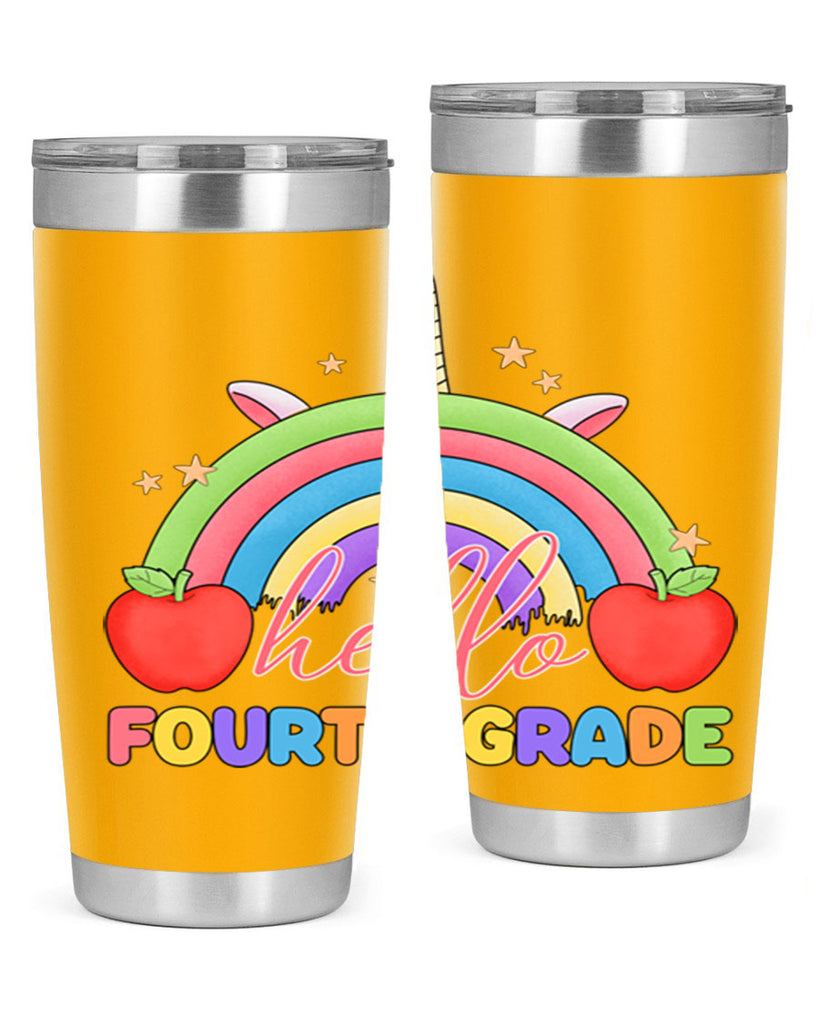 Hello 4th Grade Unicorn Rainbow 14#- 4th  grade- Tumbler