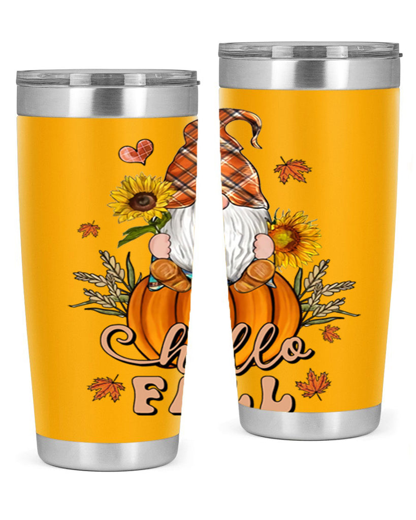 HelloFallAutumnGnome 298#- fall- Tumbler