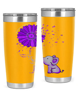 Hope Fight Cure Elephant Alzheimers Purple Ribbon 160#- alzheimers- Tumbler