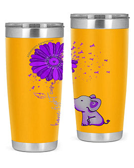 Hope Fight Cure Elephant Alzheimers Purple Ribbon 161#- alzheimers- Tumbler