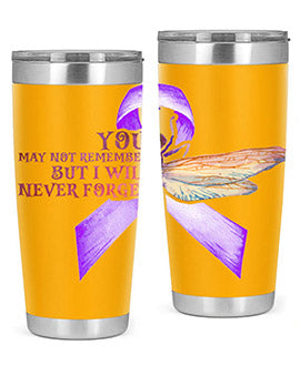 I Will Never Forge Alzheimer Awareness 179#- alzheimers- Tumbler