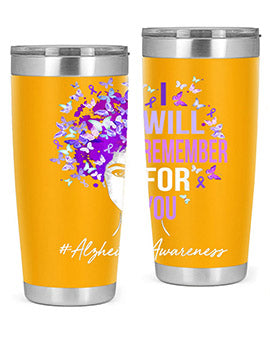 I Will Remember For You Alzheimer Awareness Womens Butterfly 180#- alzheimers- Tumbler