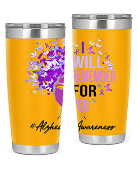 I Will Remember For You Alzheimer Awareness Womens Butterfly 181#- alzheimers- Tumbler