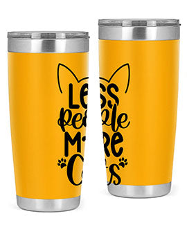 Less People More Cats Style 97#- cat- Tumbler