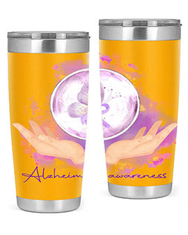 Love Purple Ribbon AlzheimerS Awareness 193#- alzheimers- Tumbler