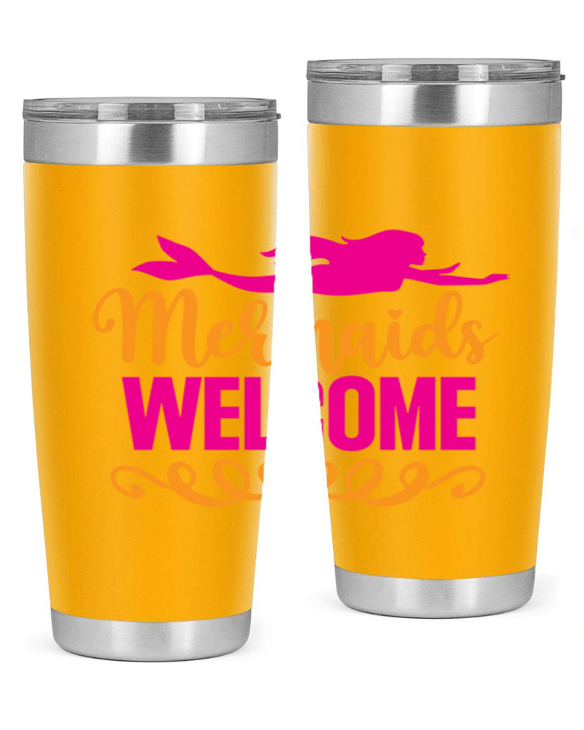 Mermaids Welcome 472#- mermaid- Tumbler