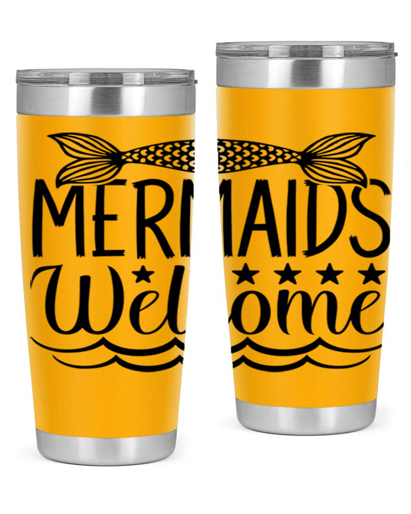 Mermaids Welcome 496#- mermaid- Tumbler