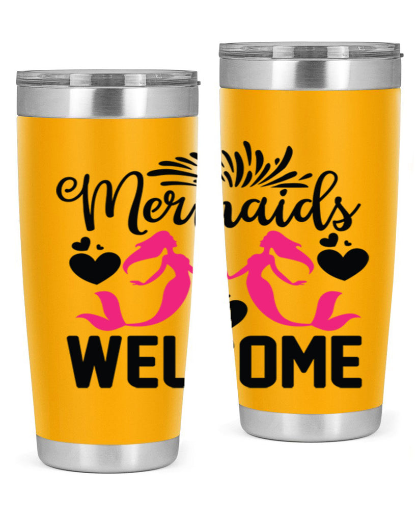 Mermaids Welcome 499#- mermaid- Tumbler