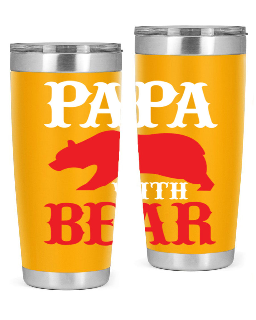 PAPA WITH BEAR 111#- grandpa - papa- Tumbler